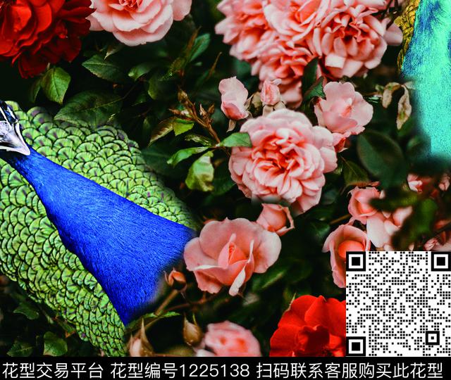 玫瑰花数码印花华亿平台下载（图片编号: 1225138） - 瓦栏（Walan）