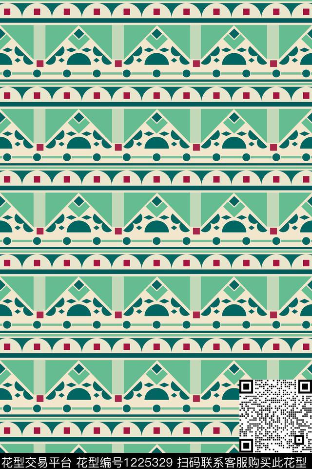 几何时尚格子传统印花华亿平台下载（图片编号: 1225329） - 瓦栏（Walan）