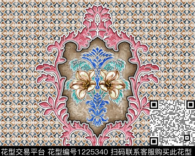 定位花中东欧洲数码印花华亿平台下载（图片编号: 1225340） - 瓦栏（Walan）