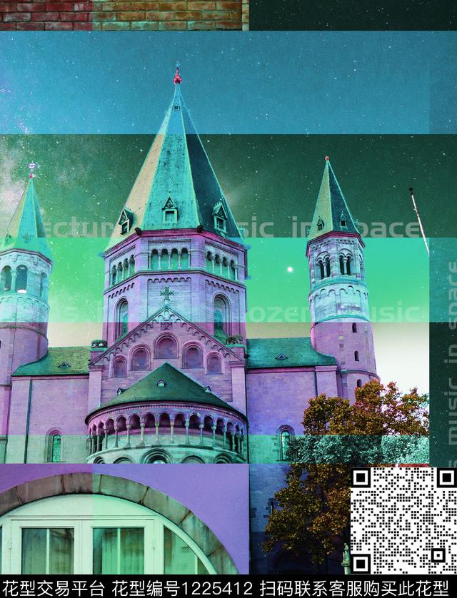 建筑大牌风男装数码印花华亿平台下载（图片编号: 1225412） - 瓦栏（Walan）