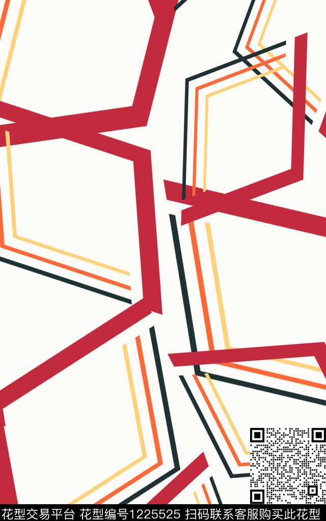 几何数码印花华亿平台下载（图片编号: 1225525） - 瓦栏（Walan）
