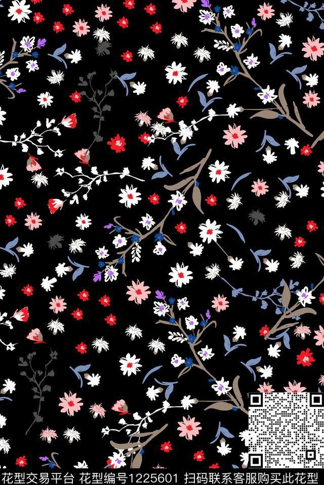 花卉小碎花矢量数码印花华亿平台下载（图片编号: 1225601） - 瓦栏（Walan）