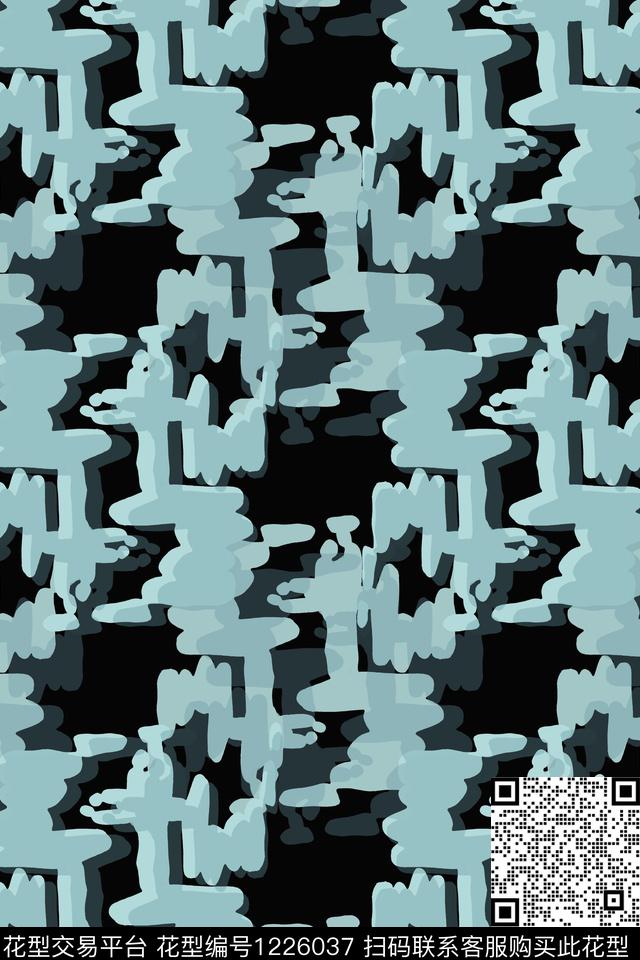 几何手绘线条笔触密铺几何传统印花华亿平台下载（图片编号: 1226037） - 瓦栏（Walan）