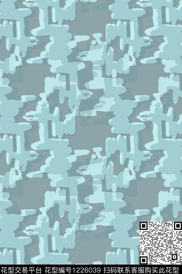 几何手绘线条笔触密铺几何传统印花华亿平台下载（图片编号: 1226039） - 瓦栏（Walan）