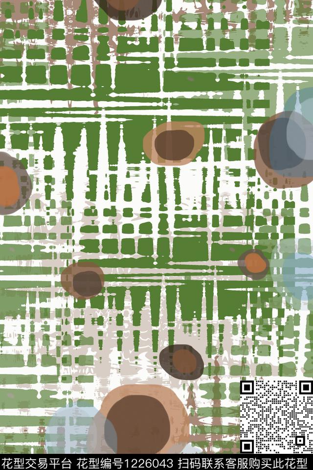 圆圈与波点渐变色彩手绘线条笔触数码印花华亿平台下载（图片编号: 1226043） - 瓦栏（Walan）