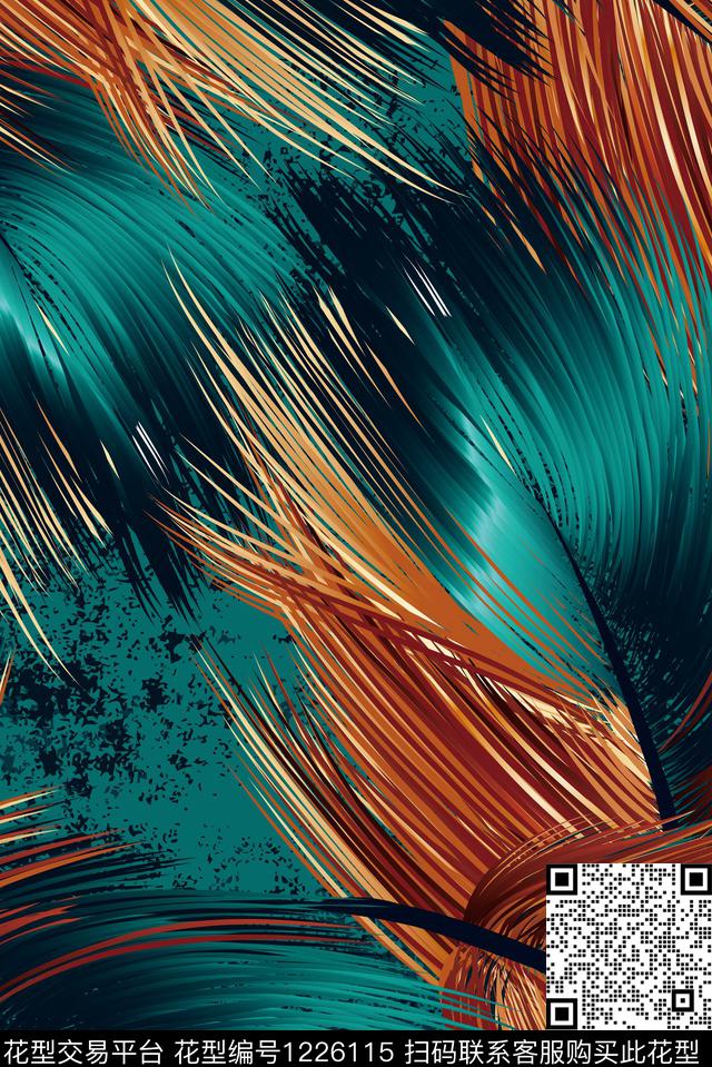 欧美抽象大牌风数码印花华亿平台下载（图片编号: 1226115） - 瓦栏（Walan）