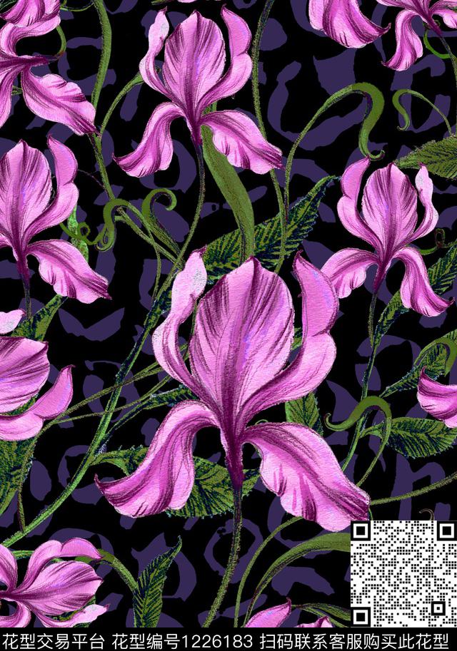 大花大牌风花卉数码印花华亿平台下载（图片编号: 1226183） - 瓦栏（Walan）