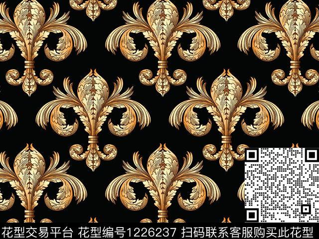 民族花卉规则排列立体效果数码印花华亿平台下载（图片编号: 1226237） - 瓦栏（Walan）