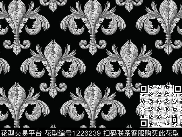 民族花卉规则排列立体效果数码印花华亿平台下载（图片编号: 1226239） - 瓦栏（Walan）