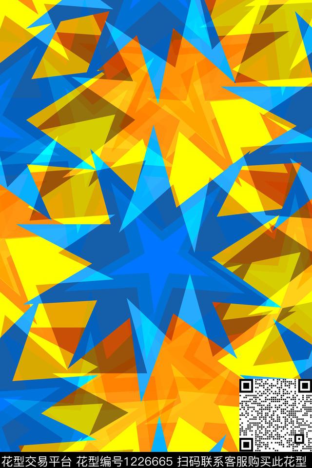 抽象男装休闲运动服数码印花华亿平台下载（图片编号: 1226665） - 瓦栏（Walan）