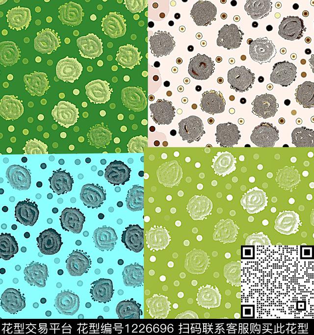 几何小碎花混合拼接数码印花华亿平台下载（图片编号: 1226696） - 瓦栏（Walan）