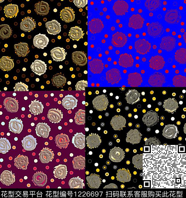 几何小碎花混合拼接数码印花华亿平台下载（图片编号: 1226697） - 瓦栏（Walan）