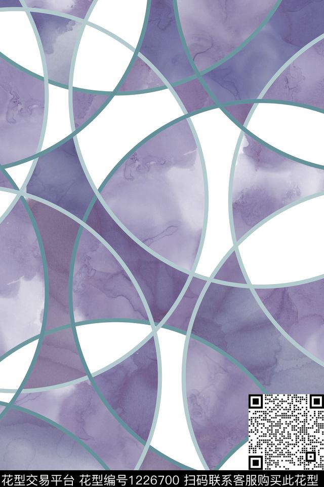 女装几何线条数码印花华亿平台下载（图片编号: 1226700） - 瓦栏（Walan）