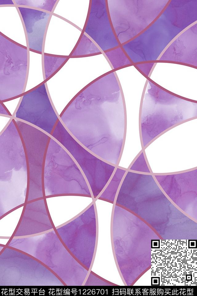 女装几何线条数码印花华亿平台下载（图片编号: 1226701） - 瓦栏（Walan）