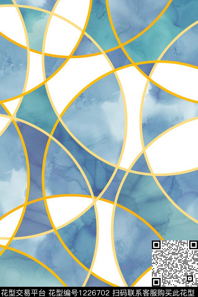 女装几何线条数码印花华亿平台下载（图片编号: 1226702） - 瓦栏（Walan）