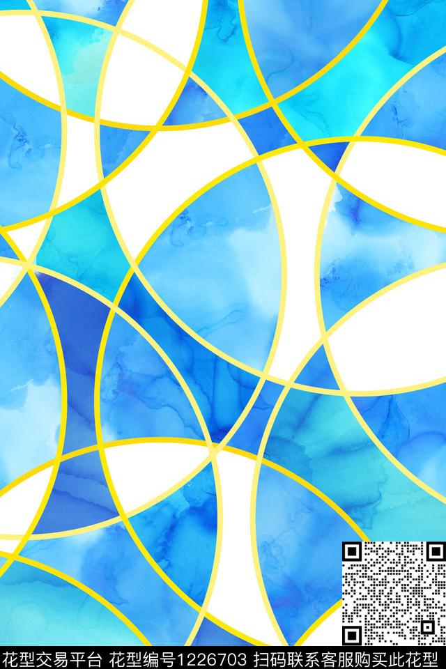 女装几何线条数码印花华亿平台下载（图片编号: 1226703） - 瓦栏（Walan）