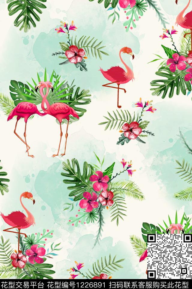 大牌风数码华亿平台火烈鸟数码印花华亿平台下载（图片编号: 1226891） - 瓦栏（Walan）