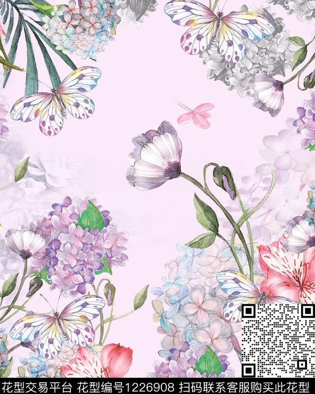 大花大牌风花卉数码印花华亿平台下载（图片编号: 1226908） - 瓦栏（Walan）