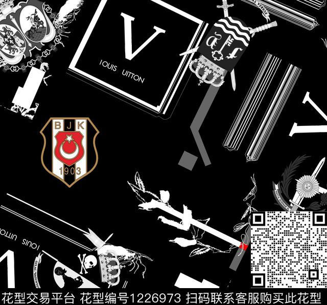 字母欧美大牌风数码印花华亿平台下载（图片编号: 1226973） - 瓦栏（Walan）