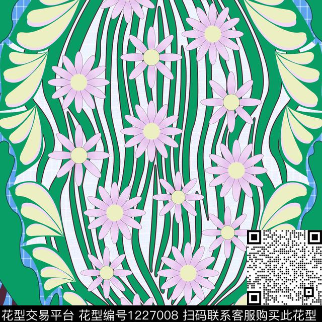 褪色花卉时尚清爽底花卉传统印花华亿平台下载（图片编号: 1227008） - 瓦栏（Walan）