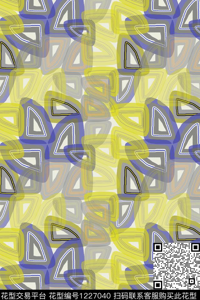 三角形几何渐变色彩数码印花华亿平台下载（图片编号: 1227040） - 瓦栏（Walan）