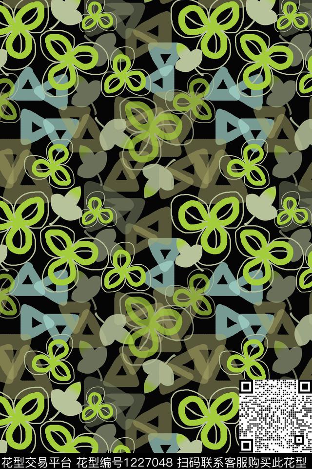 几何三角形密铺几何传统印花华亿平台下载（图片编号: 1227048） - 瓦栏（Walan）