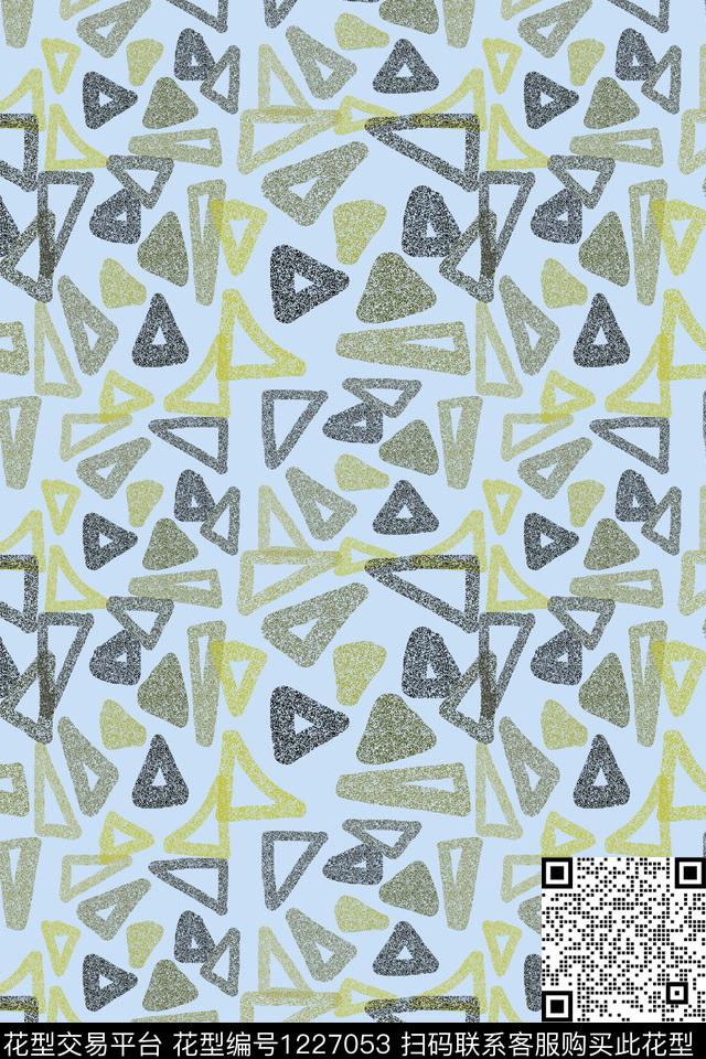 几何密铺几何手绘线条笔触数码印花华亿平台下载（图片编号: 1227053） - 瓦栏（Walan）