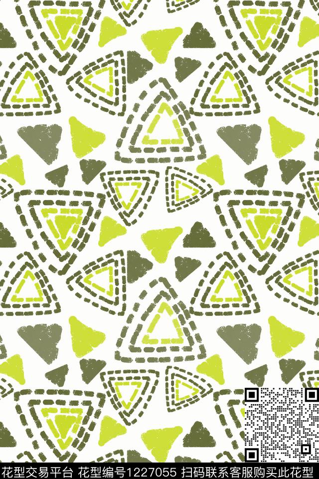几何三角形密铺几何传统印花华亿平台下载（图片编号: 1227055） - 瓦栏（Walan）