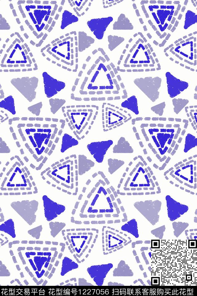 几何三角形密铺几何传统印花华亿平台下载（图片编号: 1227056） - 瓦栏（Walan）