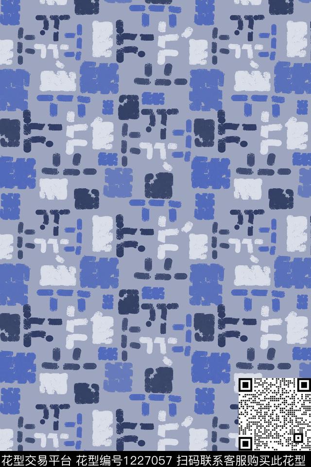 几何密铺几何手绘线条笔触传统印花华亿平台下载（图片编号: 1227057） - 瓦栏（Walan）