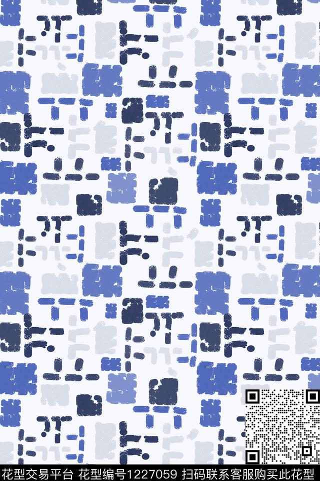 几何密铺几何手绘线条笔触传统印花华亿平台下载（图片编号: 1227059） - 瓦栏（Walan）