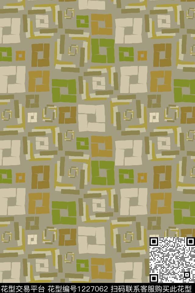 几何密铺几何手绘线条笔触传统印花华亿平台下载（图片编号: 1227062） - 瓦栏（Walan）