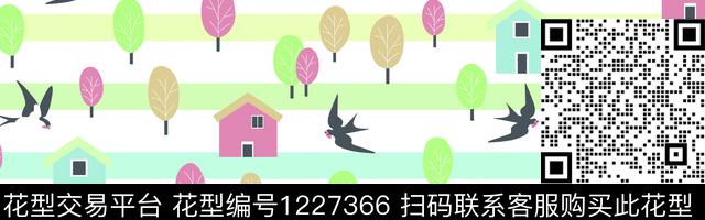 建筑动物绿植树叶传统印花华亿平台下载（图片编号: 1227366） - 瓦栏（Walan）