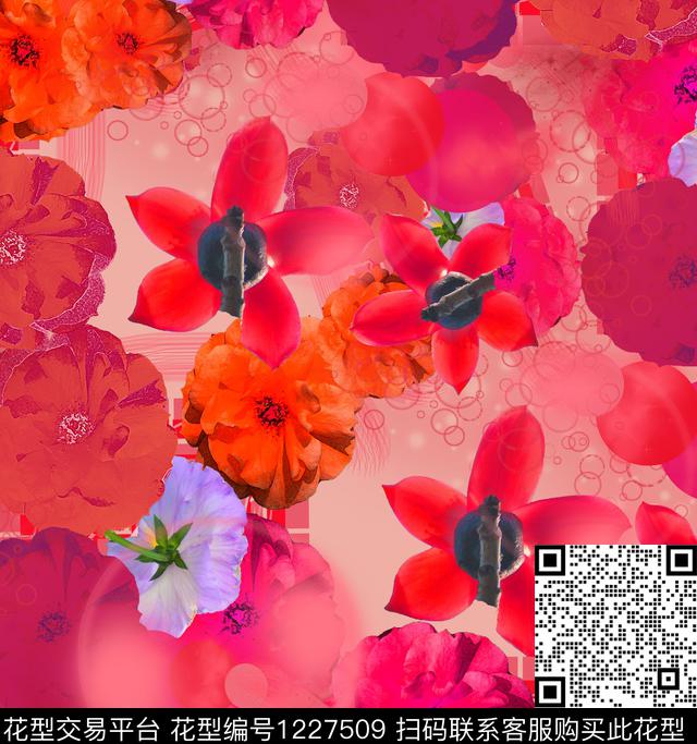 花卉数码印花华亿平台下载（图片编号: 1227509） - 瓦栏（Walan）