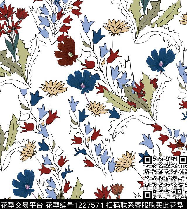 传统华亿平台春夏华亿平台花卉传统印花华亿平台下载（图片编号: 1227574） - 瓦栏（Walan）