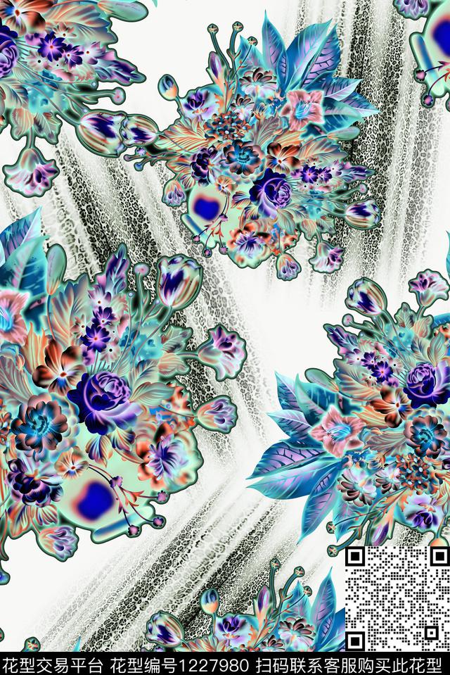 肌理花卉中老年数码印花华亿平台下载（图片编号: 1227980） - 瓦栏（Walan）