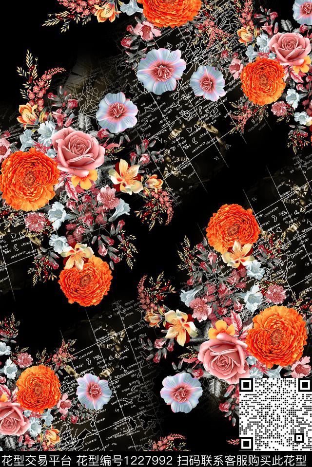 肌理花卉中老年数码印花华亿平台下载（图片编号: 1227992） - 瓦栏（Walan）