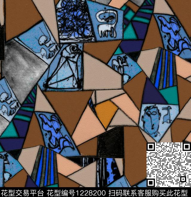 迷彩几何abstract数码印花华亿平台下载（图片编号: 1228200） - 瓦栏（Walan）