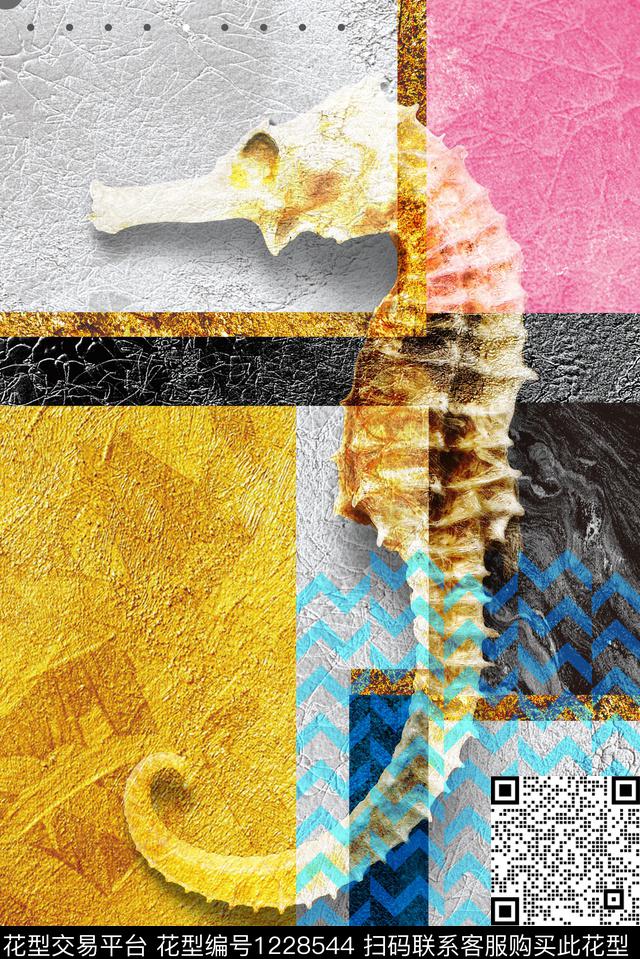 胸前独幅数码印花华亿平台下载（图片编号: 1228544） - 瓦栏（Walan）