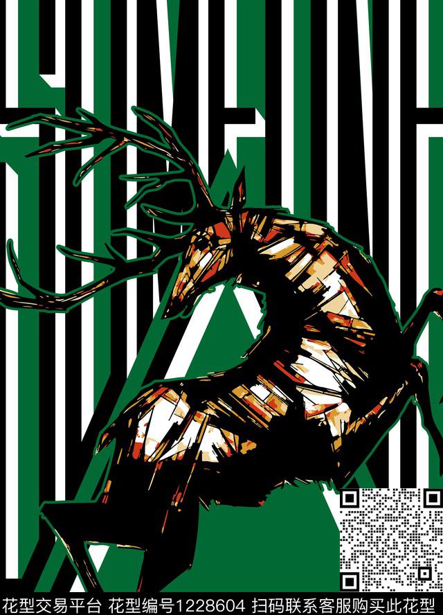 数码华亿平台鹿动物数码印花华亿平台下载（图片编号: 1228604） - 瓦栏（Walan）