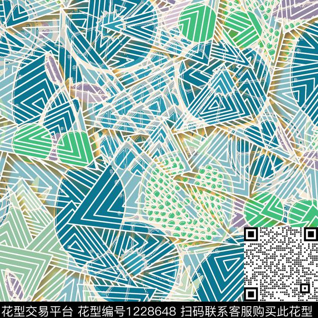 几何潮牌波点数码印花华亿平台下载（图片编号: 1228648） - 瓦栏（Walan）