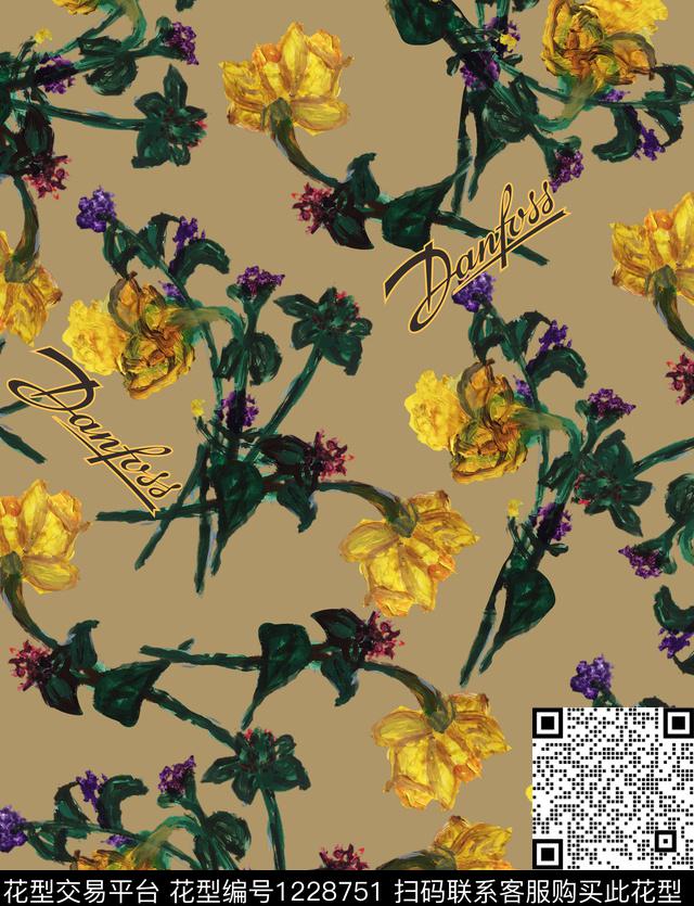 肌理抽象大牌风数码印花华亿平台下载（图片编号: 1228751） - 瓦栏（Walan）