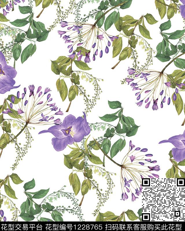 大牌风花卉潮牌数码印花华亿平台下载（图片编号: 1228765） - 瓦栏（Walan）