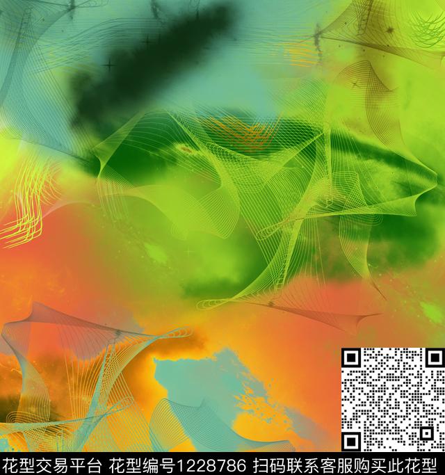 迷彩线条混合拼接数码印花华亿平台下载（图片编号: 1228786） - 瓦栏（Walan）