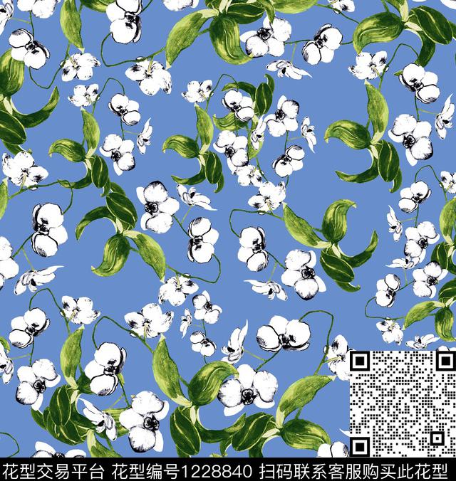 水彩花卉小碎花watercolor数码印花华亿平台下载（图片编号: 1228840） - 瓦栏（Walan）