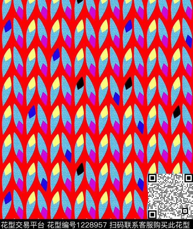 时尚绿植树叶花卉传统印花华亿平台下载（图片编号: 1228957） - 瓦栏（Walan）