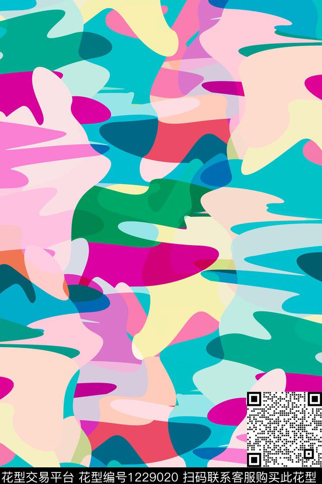 抽象男装休闲迷彩传统印花华亿平台下载（图片编号: 1229020） - 瓦栏（Walan）