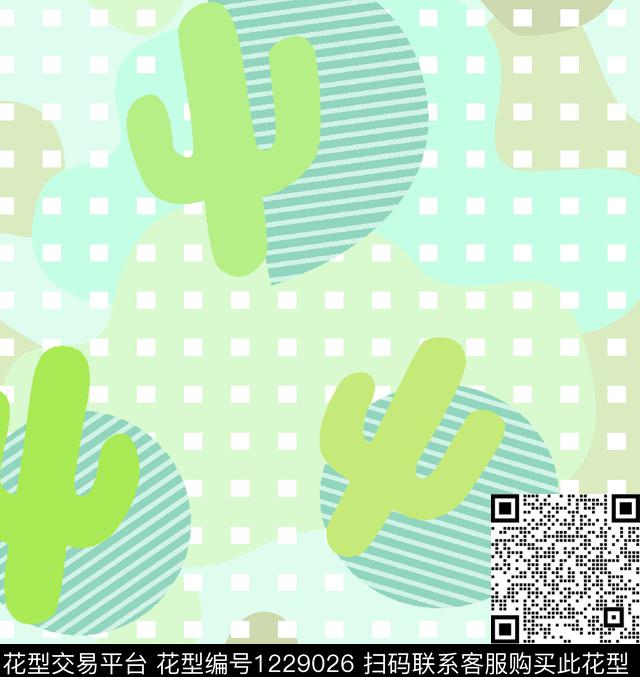 几何格子卡通传统印花华亿平台下载（图片编号: 1229026） - 瓦栏（Walan）