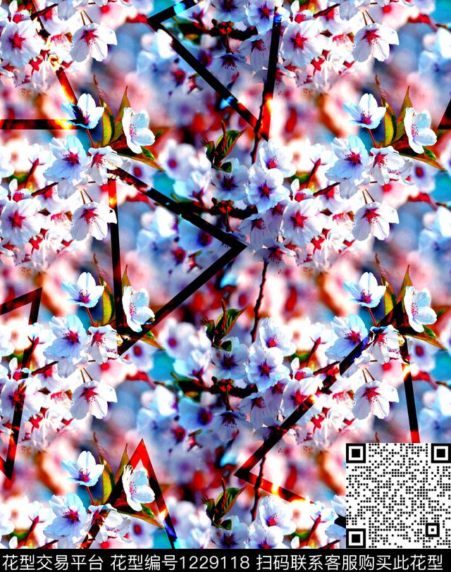 时尚数码华亿平台花卉数码印花华亿平台下载（图片编号: 1229118） - 瓦栏（Walan）
