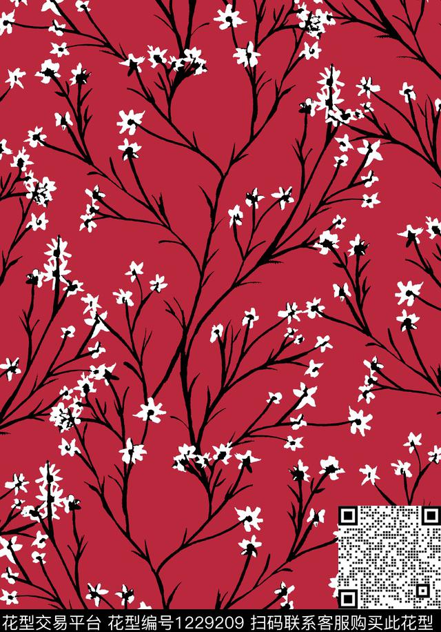 兰花小碎花葡萄传统印花华亿平台下载（图片编号: 1229209） - 瓦栏（Walan）